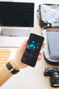 A person holding a phone